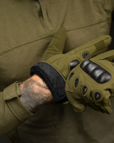 Тактические утеплённые перчатки Full Finger Olive олива L 97470 фото