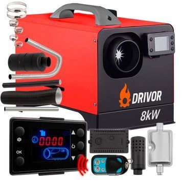 Автономний дизельний обігрівач (Webasto) Drivor 8 кВт (12В/24В/220В) з LCD-дисплеєм та пультом ДК D800 фото