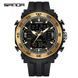 Чоловічий спортивний годинник Sanda 6029 Black-Gold з комбінованим циферблатом та захистом 5 ATM 1044-0079 фото 1
