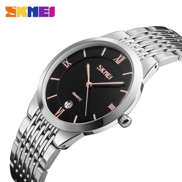 Женские часы Skmei 9139BKGD-B Black-Gold B с минеральным стеклом и стальным браслетом 1080-1537 фото