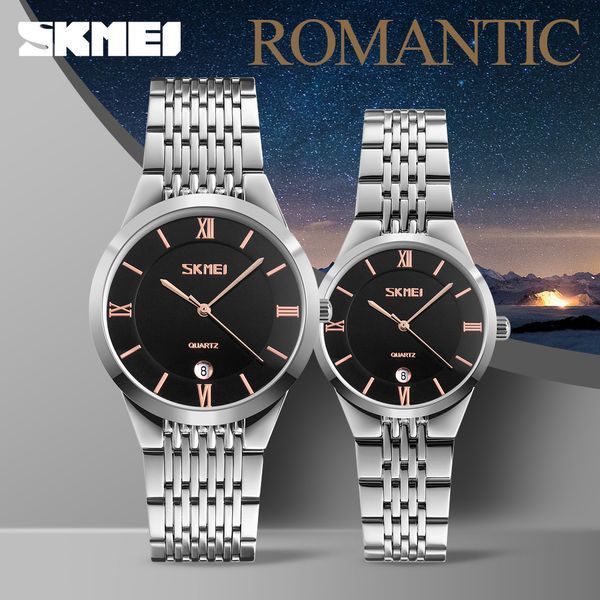Женские часы Skmei 9139BKGD-B Black-Gold B с минеральным стеклом и стальным браслетом 1080-1537 фото