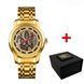Мужские механические часы Awarder 025 Sharp Gold-Gold с автоподзаводом и золотистым браслетом 1202-0438 фото 1