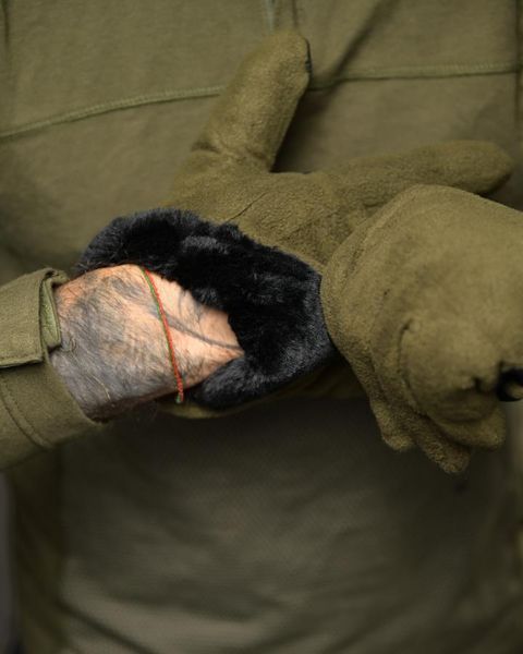 Утеплені тактичні рукавички Fleece олива M 97476 фото