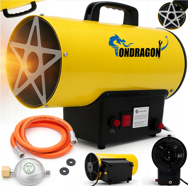 Газовый обогреватель /&nbsp;Газовая тепловая пушка (дуйка) 15 кВт Ondragon (Пропан/Бутан) + шланг и редуктор (Польша) OD5103 фото