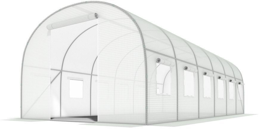 Садовая теплица 18 м2 (6 х 3 х 2 м) с армированной пленкой UV-4, с окнами, Прозрачная (Польша) 1463 фото