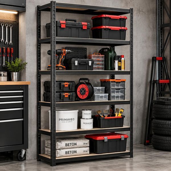 Стеллаж металлический&nbsp;PRIMA HOME 6 полок (220 &times; 90 &times; 40 см) для дома гаража склад магазина, Черный G1451 фото