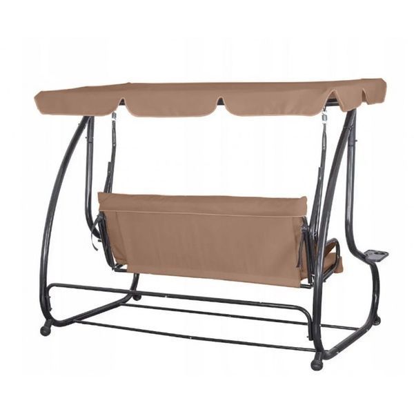 Гойдалка садовая Bonro Garden BW-002 коричневая 3 местная 42400948 фото