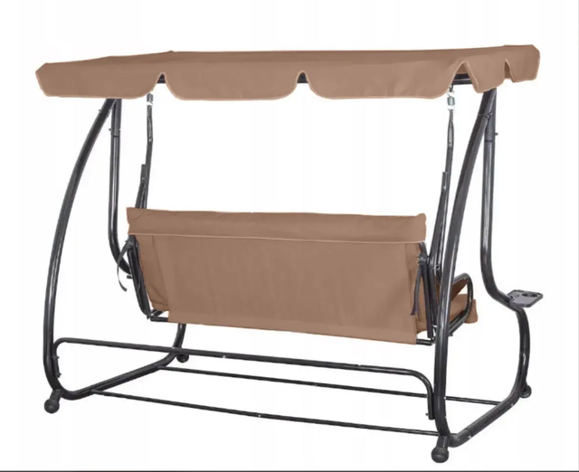Гойдалка садовая Bonro Garden BW-002 коричневая 3 местная 42400948 фото