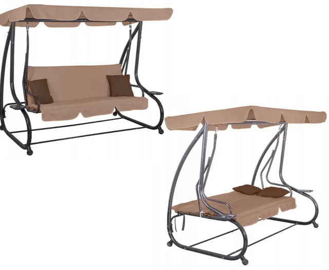 Гойдалка садовая Bonro Garden BW-002 коричневая 3 местная 42400948 фото