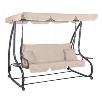 Гойдалка садовая Bonro Garden BW-002 бежевая 3 местная 42400949 фото