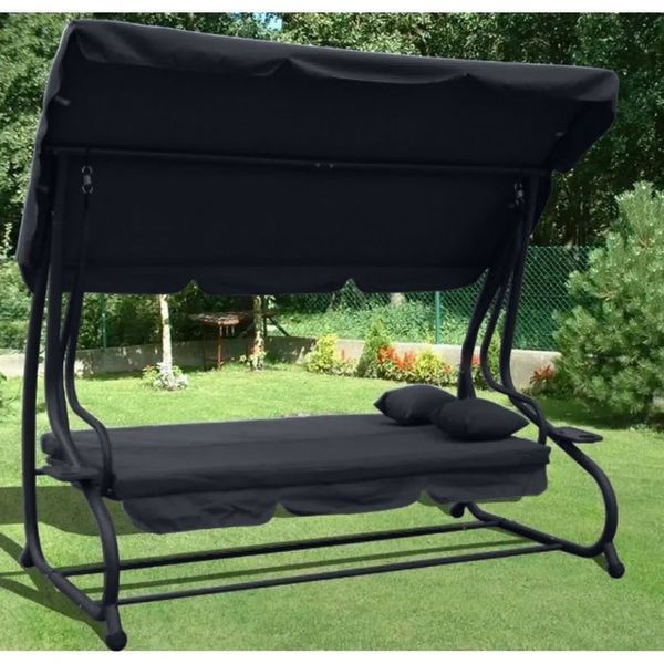 Гойдалка садовая Bonro Garden BW-002 серая 3 местная 42400947 фото