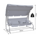 Гойдалка садовая Bonro Garden BW-002 серая 3 местная 42400947 фото 19